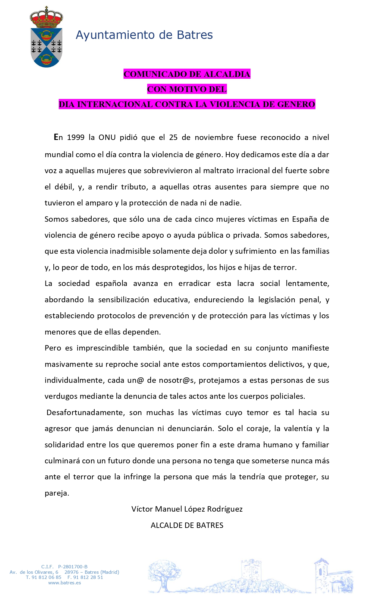 COMUNICADO DE ALCALDIA POR DIA INTERNACIONAL CONTRA VIOLENCIA DE GENERO page 0001
