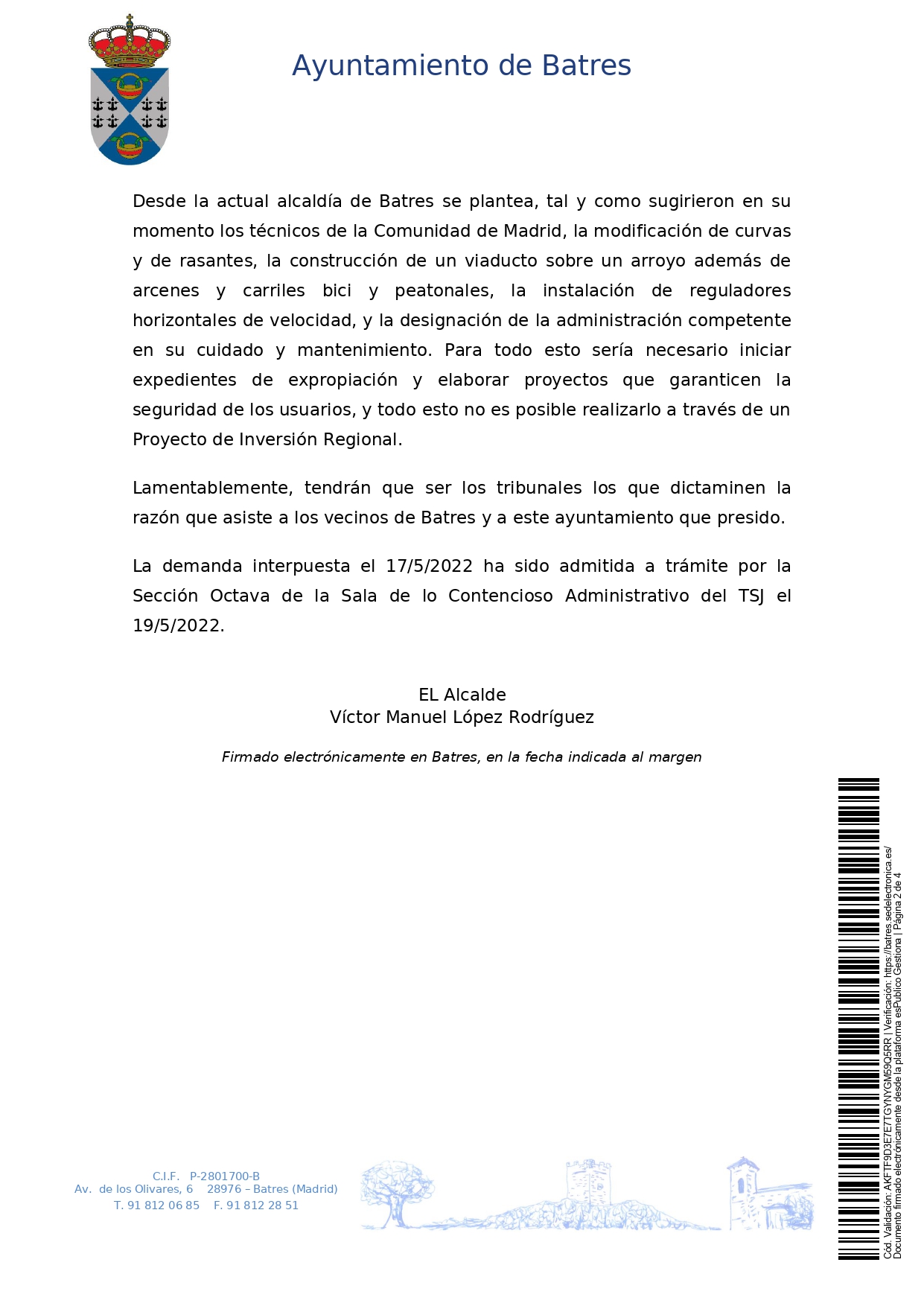 20220531 Publicacin Nota de prensa NOTA DE PRENSA CARRETERA URBANIZACIONES ARROYOMOLINOS 30052022 page 0002